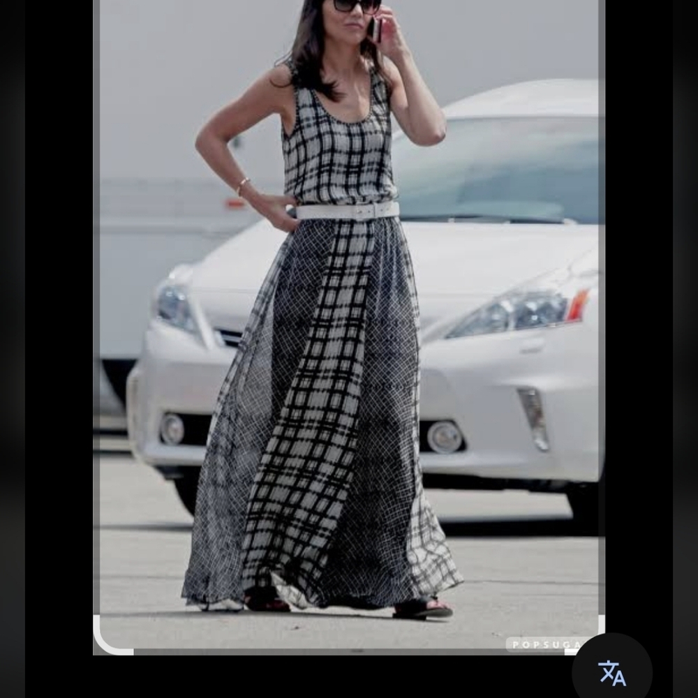 Ella Moss Black and White Checkered Maxi Skirt - Picture 2 of 9